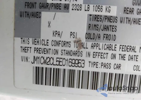 2014 Mazda Mazda5 Touring из США, поврежденный, VIN JM1CW2CL5E0169953